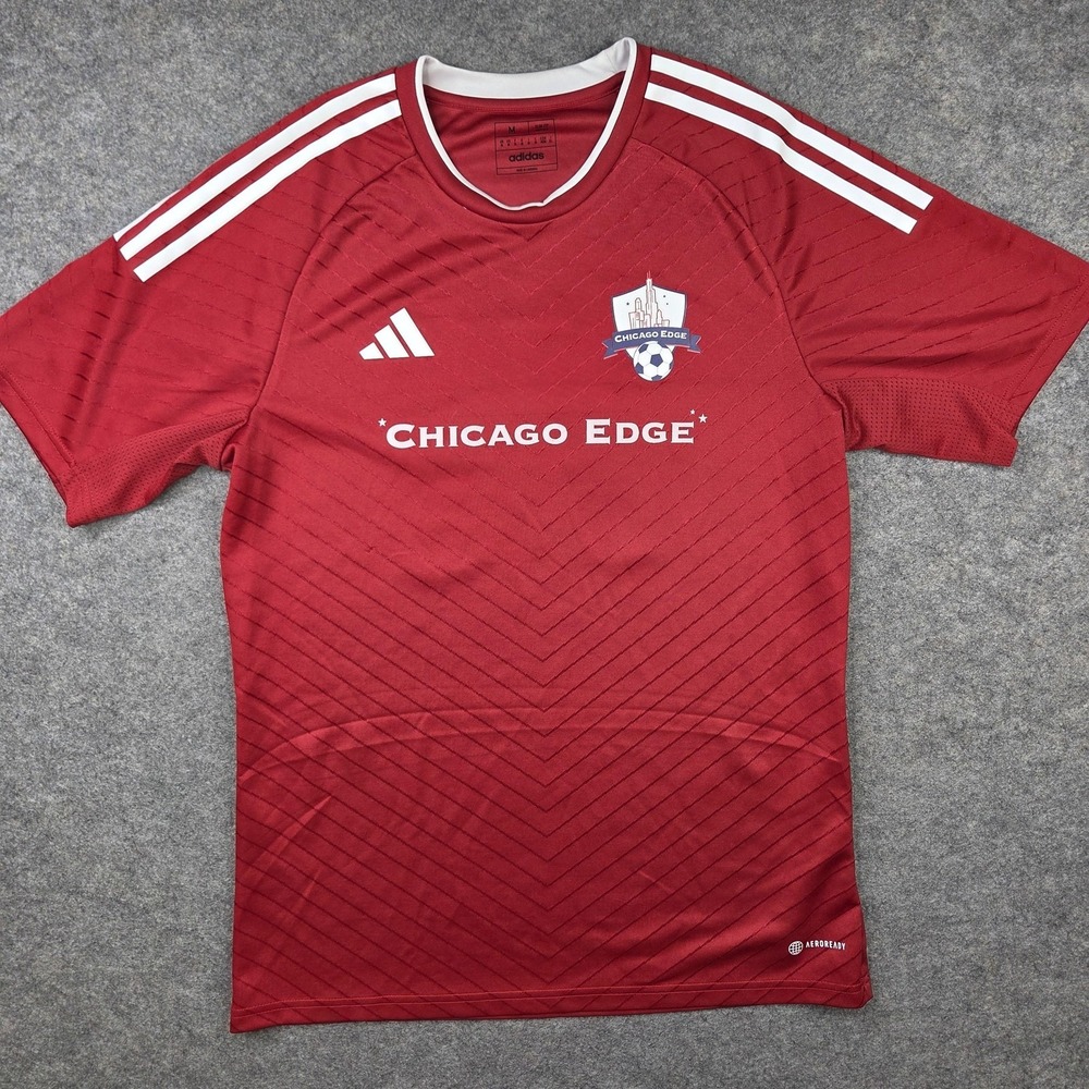 Chicago Edge Jersey Boys Medium Red Soccer Football Adidas AEROREADY 71 Slim Fit
